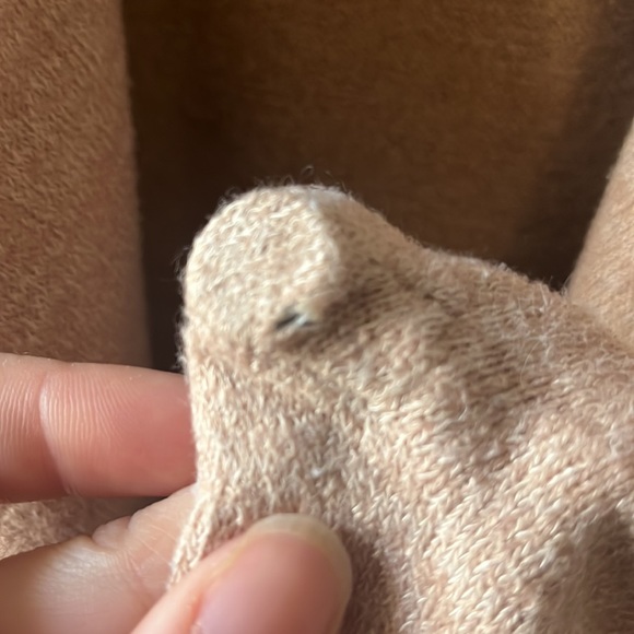 Gorgeous taupe/beige boho cardigan sweater/jacket with zip closure. - Picture 6 of 8